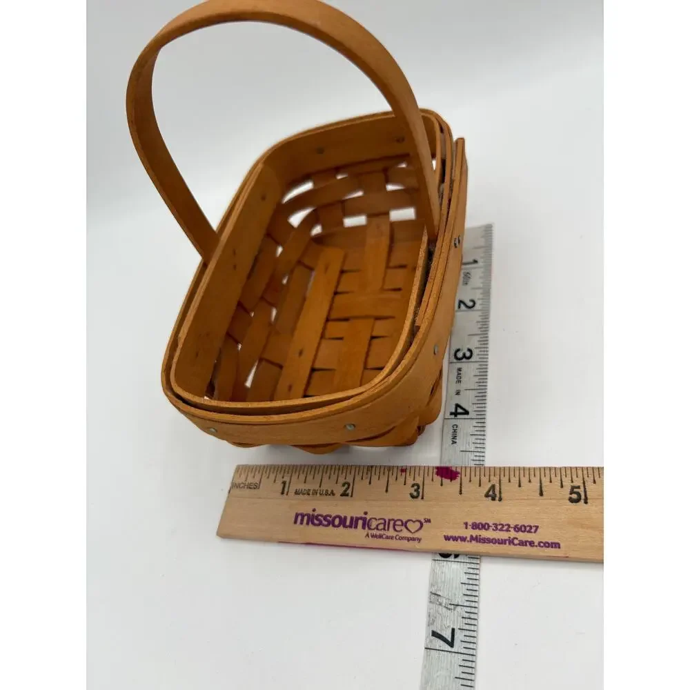 Longaberger 2000 Vintage Handwoven Mini Rectangular Basket w/ Handle